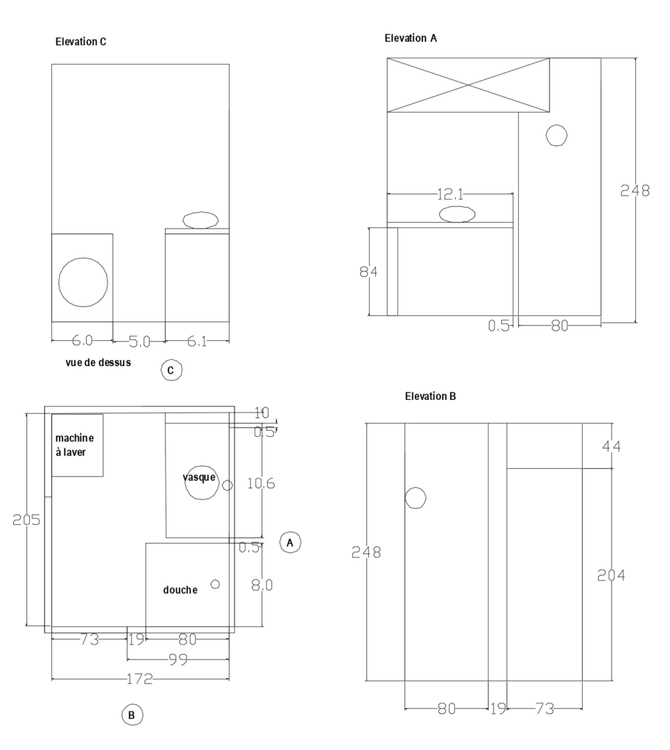 Plan mobilier salle de bain